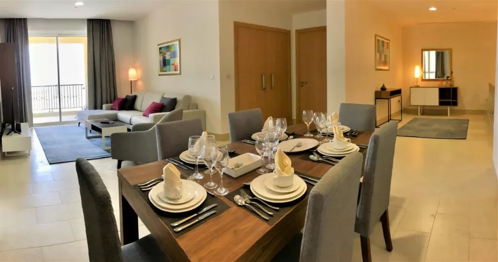 Residential Ready Property 2 Bedrooms F/F Apartment  for rent in The-Pearl-Qatar , Doha-Qatar #12524 - 1  image 