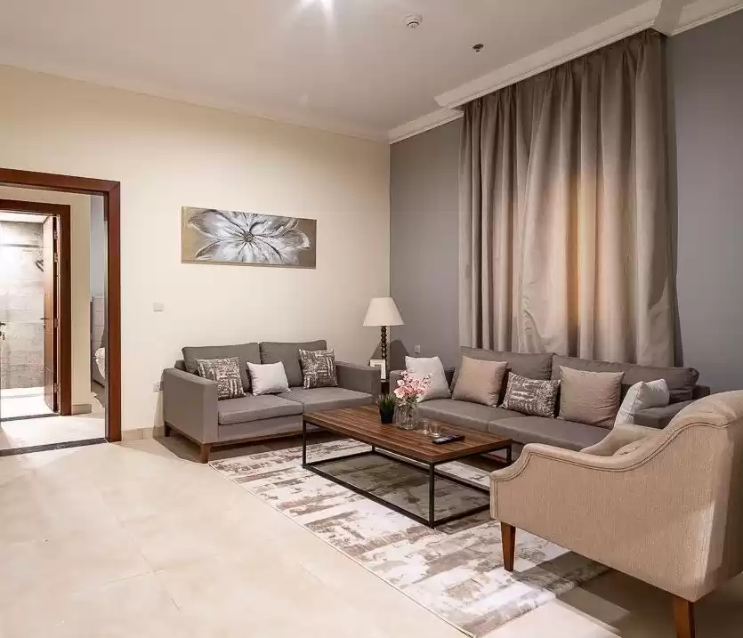 Wohn Klaar eigendom 1 Schlafzimmer F/F Wohnung  zu vermieten in Al Sadd , Doha #16371 - 1  image 