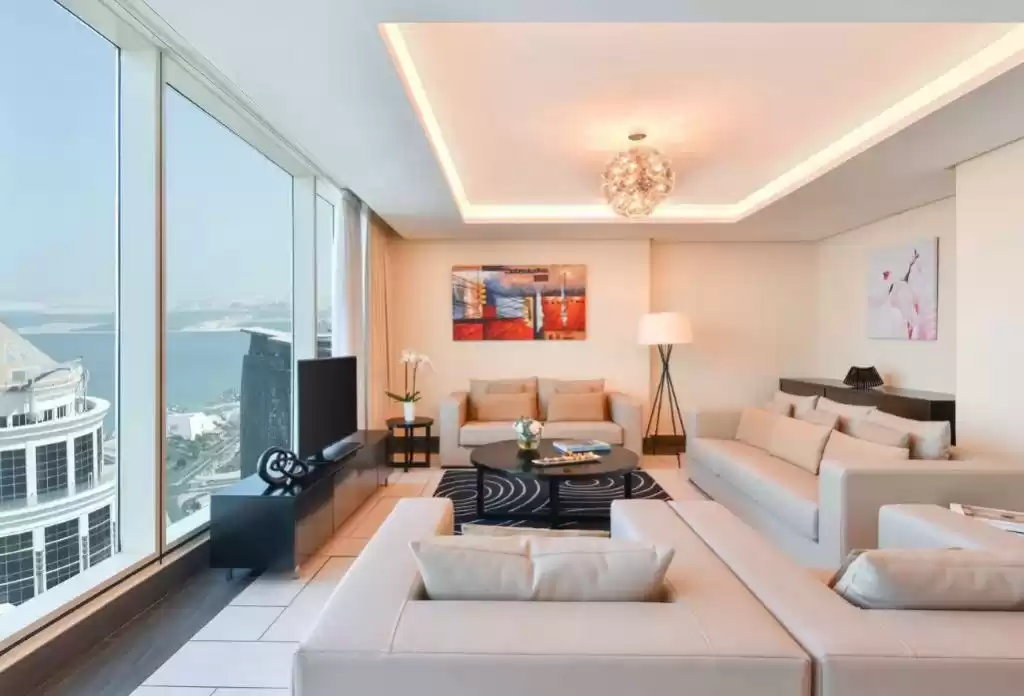 Wohn Klaar eigendom 3 + Magd Schlafzimmer F/F Hotelwohnungen  zu vermieten in Al Sadd , Doha #16486 - 1  image 