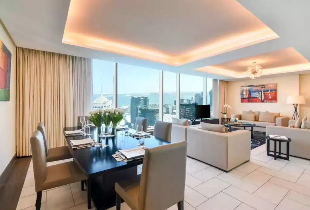 Mezclado utilizado Listo Propiedad 3 + habitaciones de servicio F / F Apartamentos del Hotel  alquiler en al-sad , Doha #21319 - 1  image 