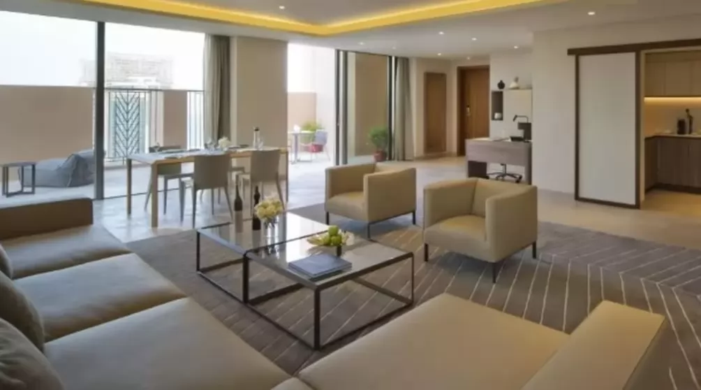 سكنية وتجارية عقار جاهز 3 غرف  مفروش شقق فندقية  للإيجار في  الدفنة , الدوحة #21329 - 1  صورة 